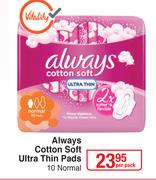 Always Cotton Soft Ultra Thin Pads 10 Normal-Per Pack