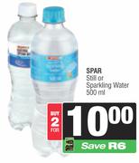 Spar Still Or Sparkling Water-For 2 x 500ml
