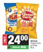 Willards Cheese Curls Or Flings-For 2 x 90g