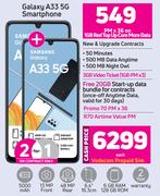 2 x Samasung Galaxy A33 5G Smartphone-On 1GB Red Top Up Core More Data + On Promo 70