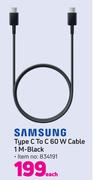 Samsung Type C To 60W Cable 1M Black-Each