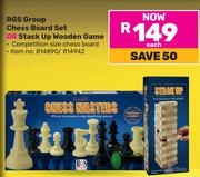 RGS Group Chess Board Set Or Stack Up Wooden Game-Each