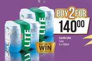 Castle Lite Cans-For 2 x 6 x 500ml