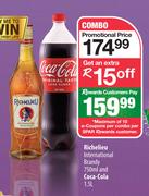 Richelieu International Brandy 750ml & Coca Cola 1.5L Combo-Per Combo