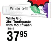 White Glo 2 In 1 Toothpaste With Mouthwash-130ml