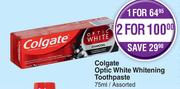 Colgate Optic White Whitening Toothpaste Assorted-For 2 x 75ml 