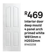 Interior Door Deep Mould 4 Panel Arch Primed (White) W 813 mm x H 2032 mm