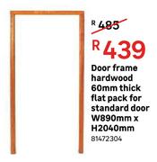 Door Frame Hardwood 60 mm Thick Flat Pack For Standard Door W 890 mm x H 2040 mm