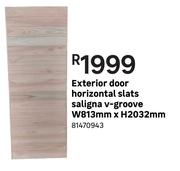 Exterior Door Horizontal Slats Saligna V-Groove W 813 mm x H 2032 mm