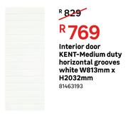 Kent Medium Duty Interior Door Horizontal Grooves (White) W 813 mm x H 2032 mm
