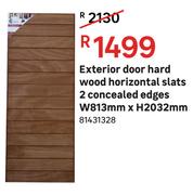 Exterior Door Hard Wood Horizontal Slats 2 Caoncealed Edges W 813 mm x H 2032 mm