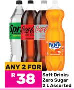 Soft Drinks Zero Sugar Assorted-For Any 2 x 2Ltr
