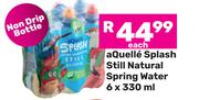 Aquelle Splash Still Natural Spring Water-6 x 330ml Each