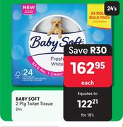 Baby Soft 2 Ply Toilet Tissue-24's Each