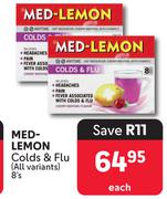 Med-Lemon Colds & Flu (All Variants)-8's Each