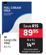 M Long Life Milk-6 x 1L