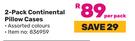 2 Pack Continental Pillow Cases-Per Pack