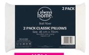 Always Home 2 Pack Pinsonic Quilted Standard Pillows-Per Pack