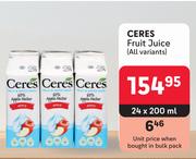 Ceres Fruit Juice (All Variants)-24 x 200ml