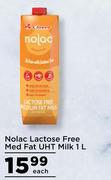 Nolac Lactose Free Med Fat UHT Milk-1L Each
