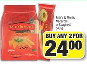 Fatti's & Moni's Macaroni Or Spaghetti -For Any 2 x 500g