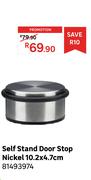 Self Stand Door Stop Nickel 10.2 x 4.7cm 81493974