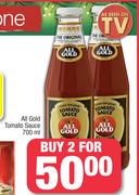 All Gold Tomato Sauce-For 2 x 700ml