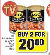 Koo Baked Beans In Tomato Sauce (Excl.Lite)-For 2 x 410g
