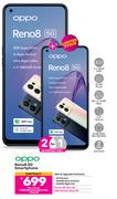 2 x Oppo Reno 8 5G Smartphone-On 1.3GB Red Core More Data + Flexi 80