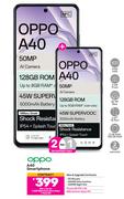 2 x Oppo A40 Smartphone-On 1.3GB Red Core More Data + Flexi 80