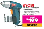 Ryobi 4.8V Nicad Cordless Screwdriver