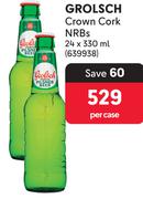 Grolsch Crown Cork NRBs-24 x 330ml Per Case