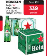 Heineken Lager Or Silver NRBs-24 x 330ml Per Case