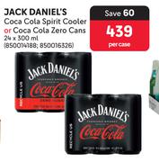 Jack Daniel's Coca Cola Spirit Cooler Or Coca Cola Zero Cans-24 x 300ml Per Case