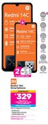 2 x Mi Redmi 14C Smartphone-On 1.4GB Red Core Top Up + Promo 1GB Data