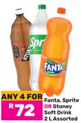 Fanta, Sprite Or Stoney Soft Drink Assorted-For Any 4 x 2L