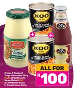 Crosse & Blackwell Tangy Mayonnaise 750g + All Gold Tomato Sauce 700ml-All For
