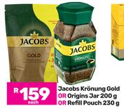 Jacobs Kronung Gold Or Origins Jar 200g Or Refill Pouch 230g-Each