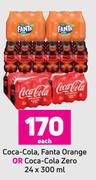 Coca Cola, Fanta Orange Or Coca Cola Zero-24 x 300ml Each