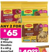Maggi 2 Minute Noodles Assorted-For Any 2 x 5 x 68g