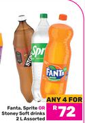 Fanta, Sprite Or Stoney Soft Drinks Assorted-For Any 4 x 2Ltr