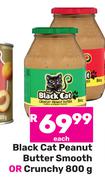 Black Cat Peanut Butter Smooth Or Crunchy-800g Each