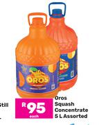 Oros Squash Concentrate Assorted-5Ltr Each