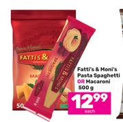Fatti's & Moni's Pasta Spaghetti Or Macaroni-500g Each