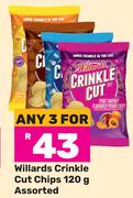 Willards Crinkle Cut Chips Assorted-For Any 3 x 120g
