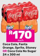 Coca Cola, Fanta Ornage, Sprite, Stoney Or Coca Cola No Sugar-24 x 300ml Each
