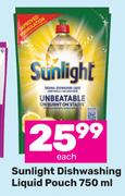 Sunlight Dishwashing Liquid Pouch-750ml Each