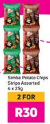 Simba Potato Chips Strips Assorted 4 x 25g- For 2