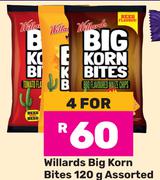Willards Big Korn Bites Assorted-For 4 x 120g