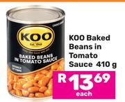 Koo Baked Beans In Tomato Sauce-410g Each